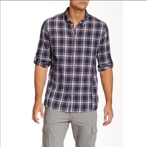 John Varvatos | Roll Sleeve Plaid Shirt